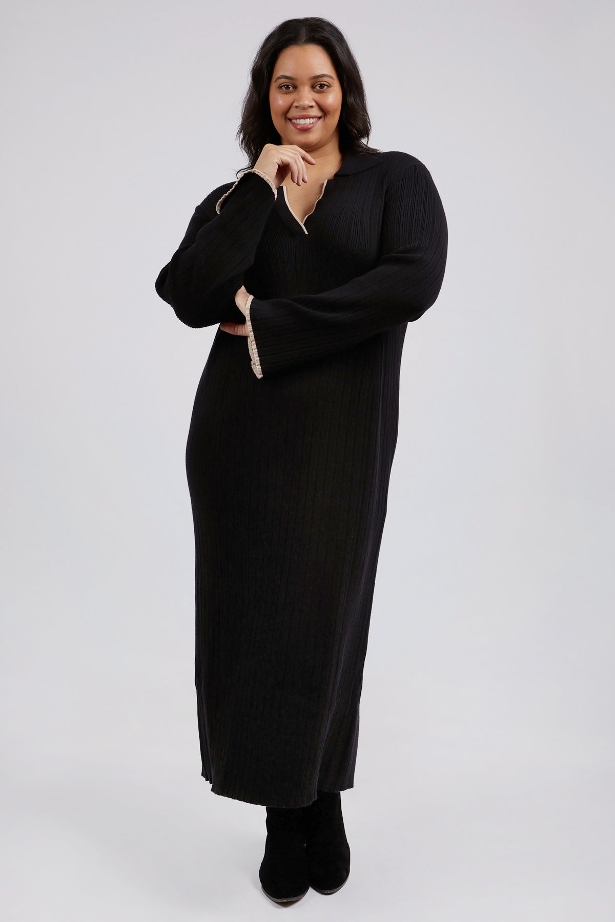 Maple Knit Dress Black