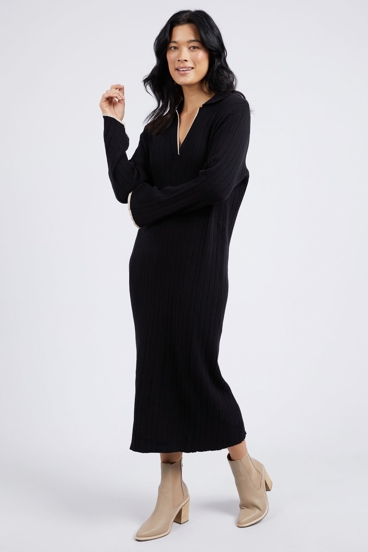 Maple Knit Dress Black