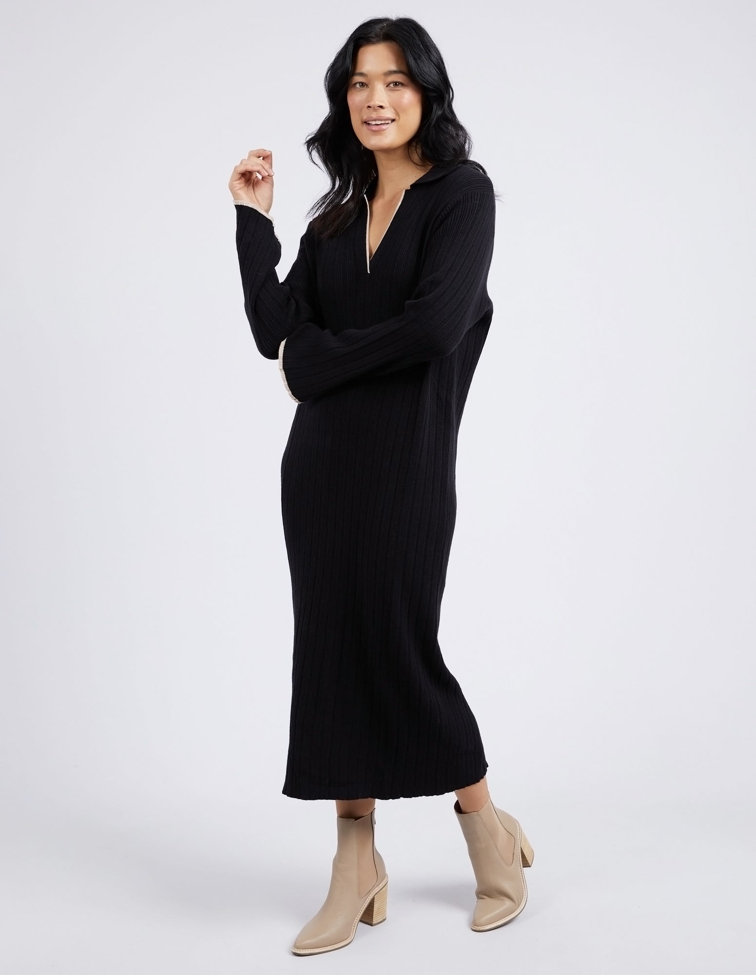 Maple Knit Dress Black