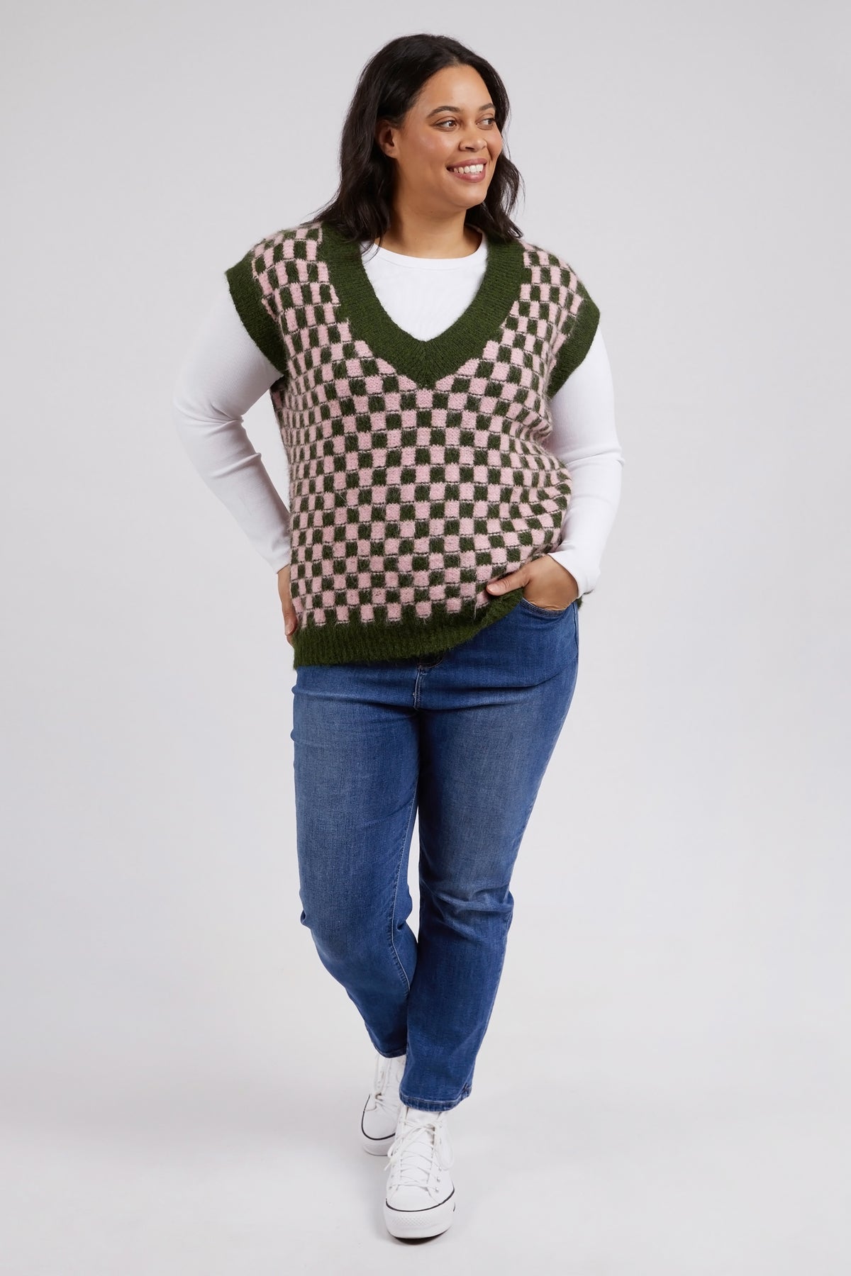 Aspen Knit Vest Clover & Lilac