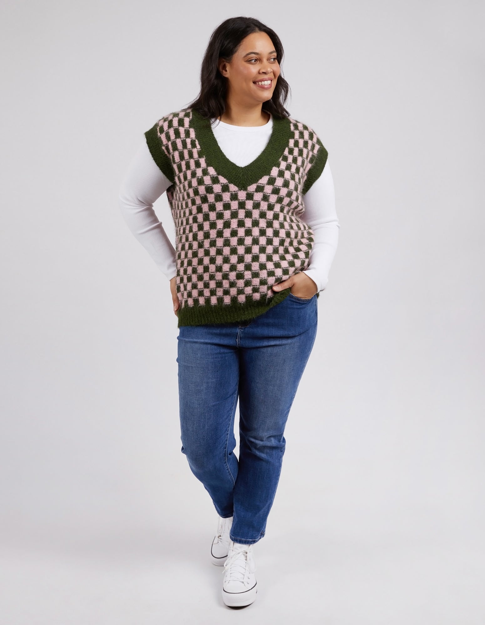 Aspen Knit Vest Clover & Lilac