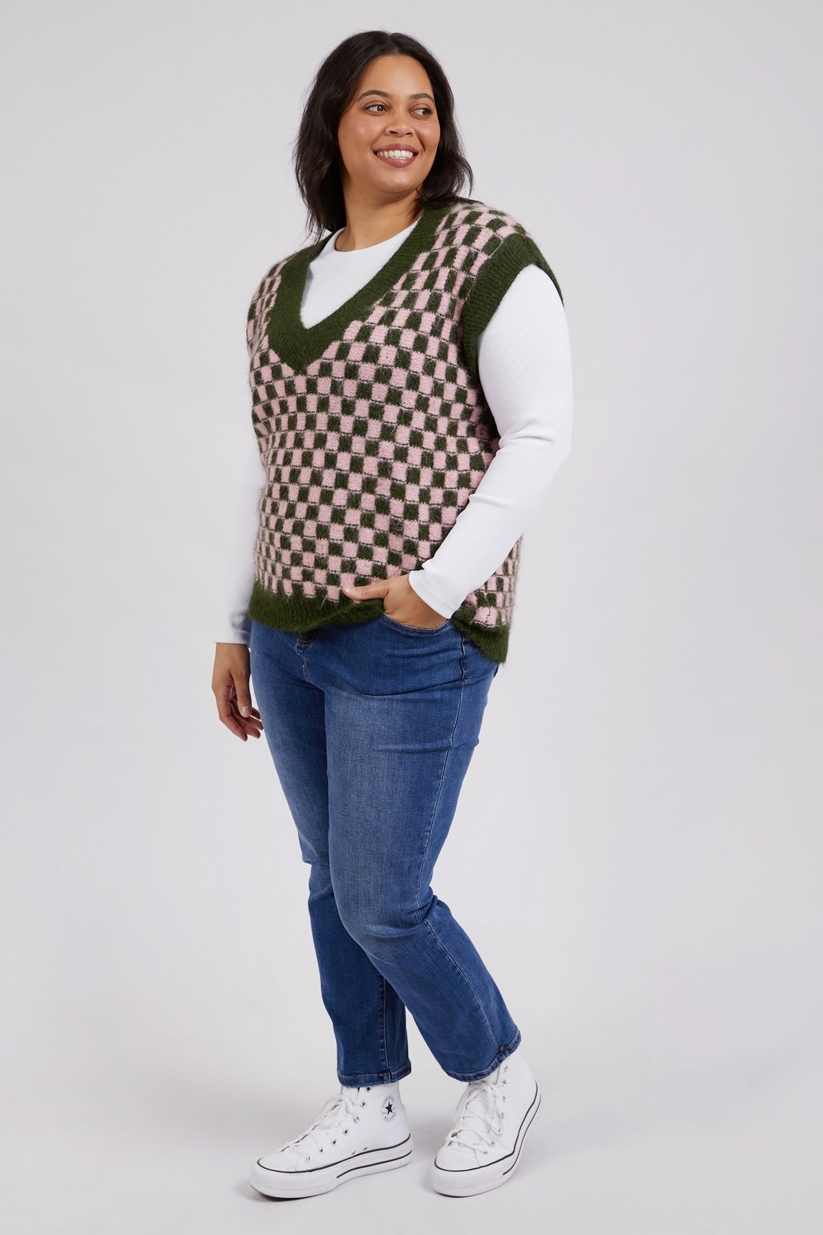 Aspen Knit Vest Clover & Lilac