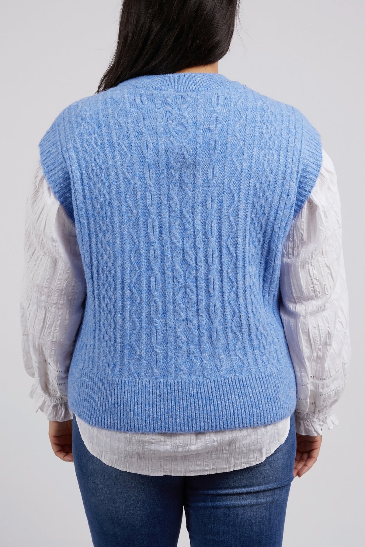 Bramble Knit Vest Hydrangea