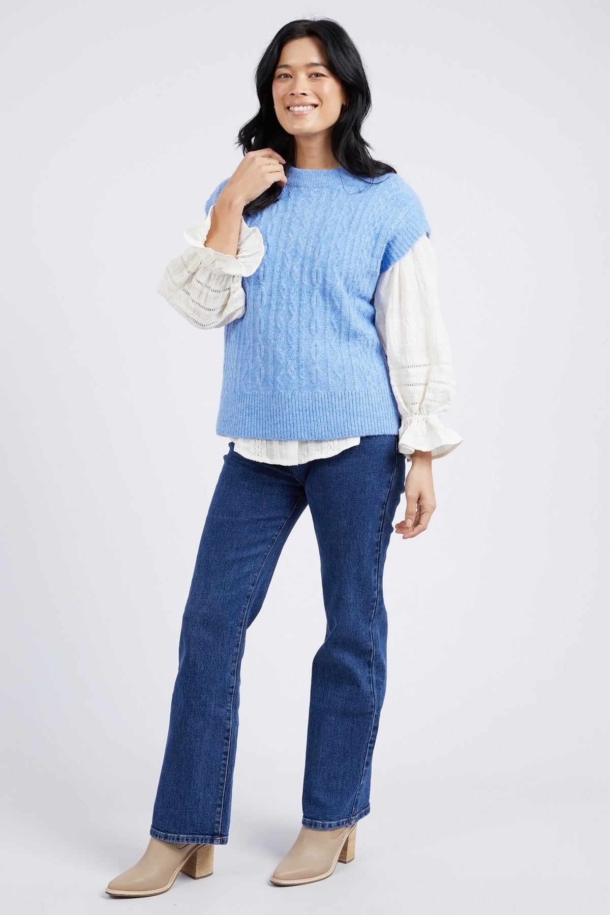 Bramble Knit Vest Hydrangea