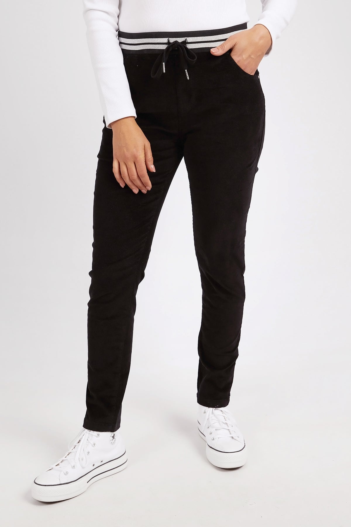 Georgie Cord Jogger Black