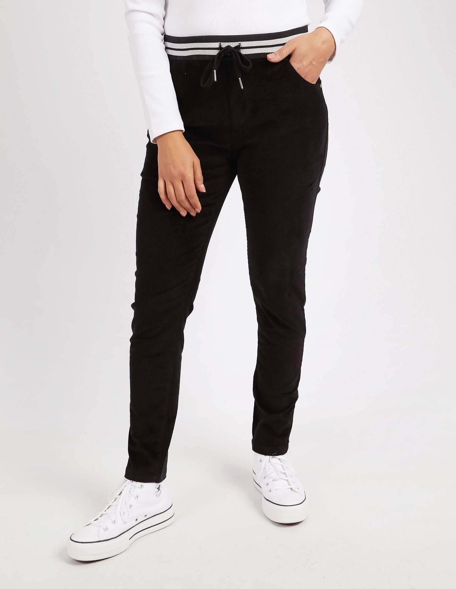 Georgie Cord Jogger Black