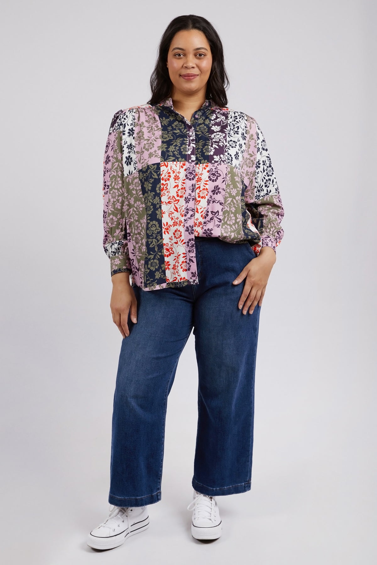 Linear Floral Print Blouse