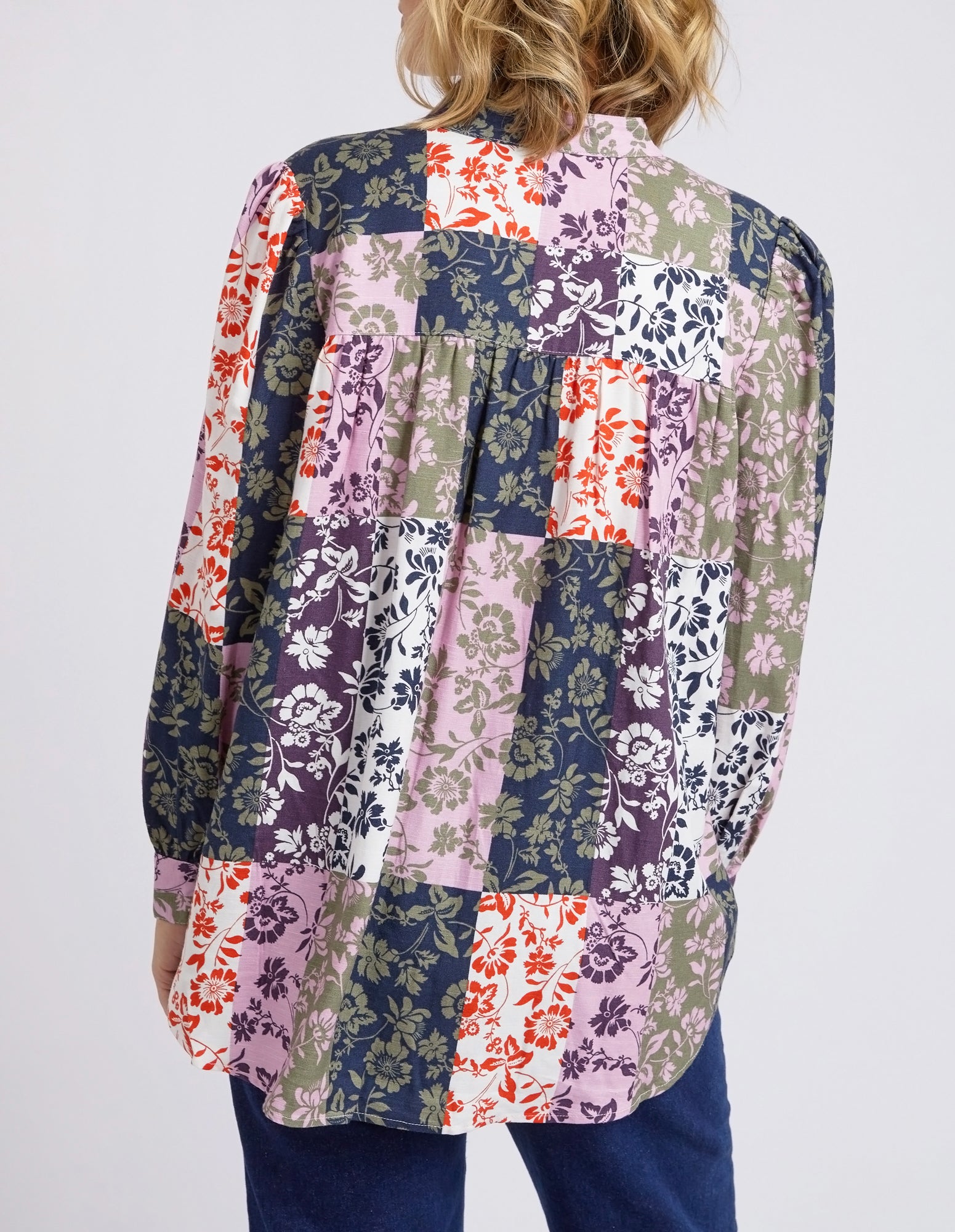 Linear Floral Print Blouse