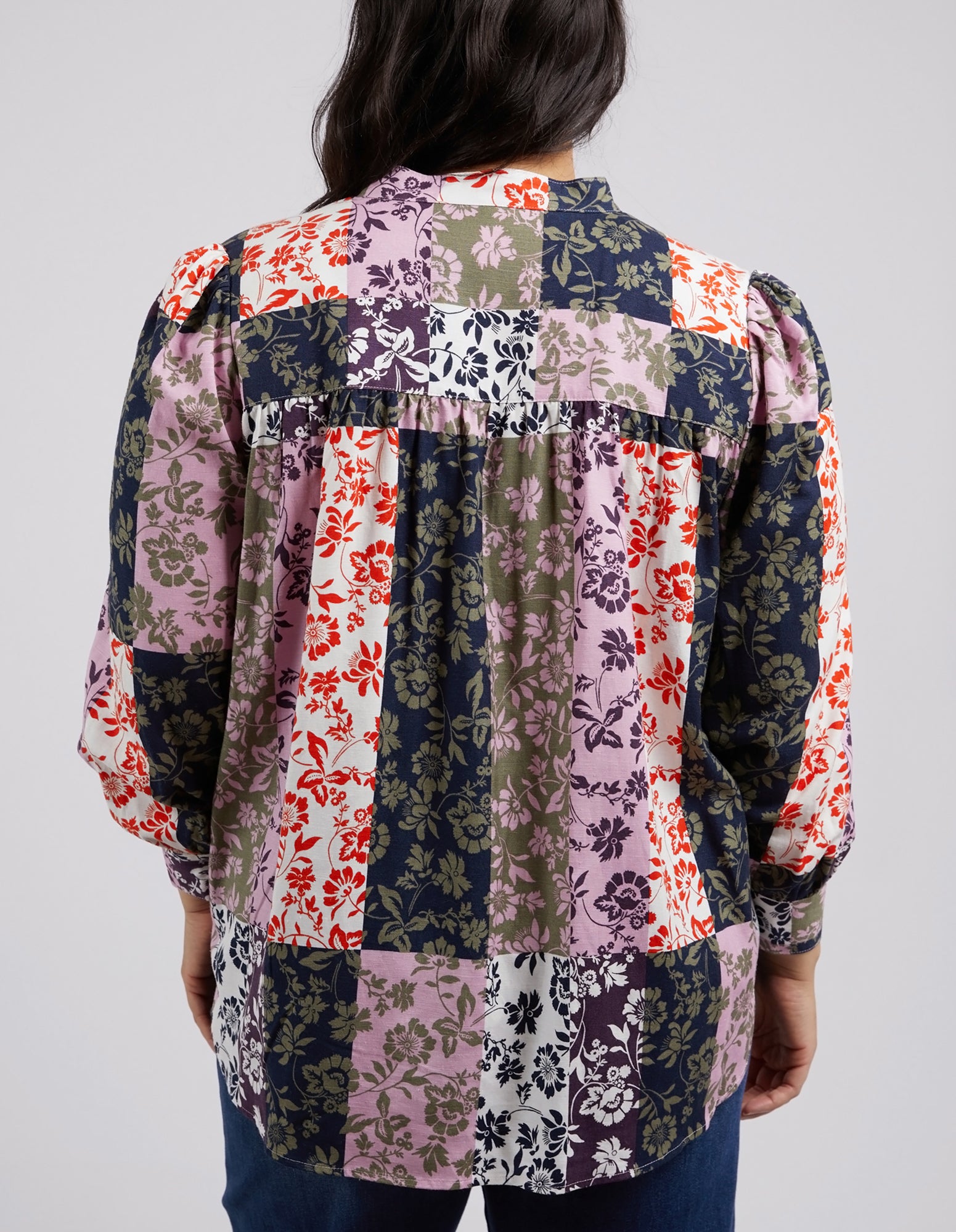 Linear Floral Print Blouse