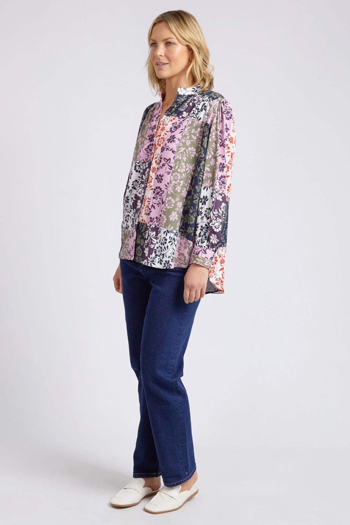 Linear Floral Print Blouse