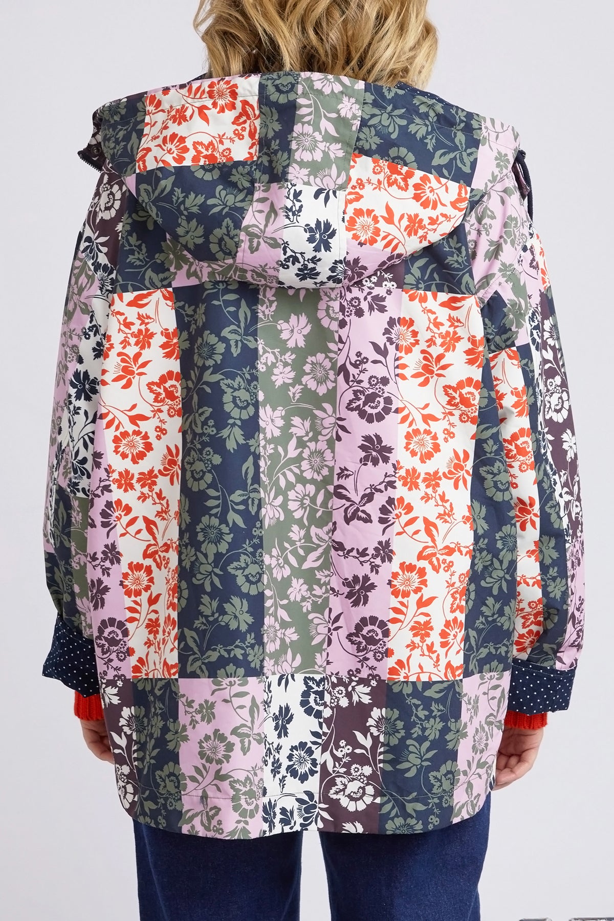 Linear Floral Print Raincoat