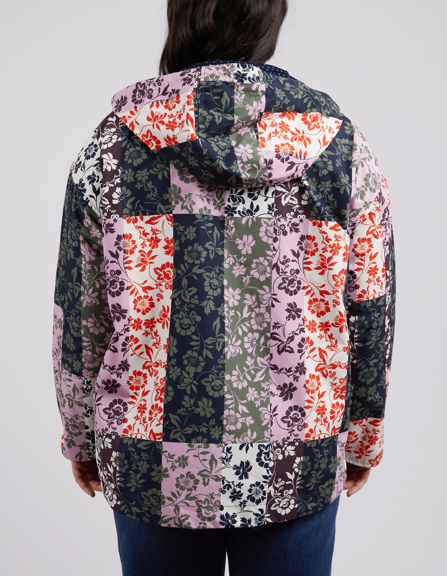 Linear Floral Print Raincoat