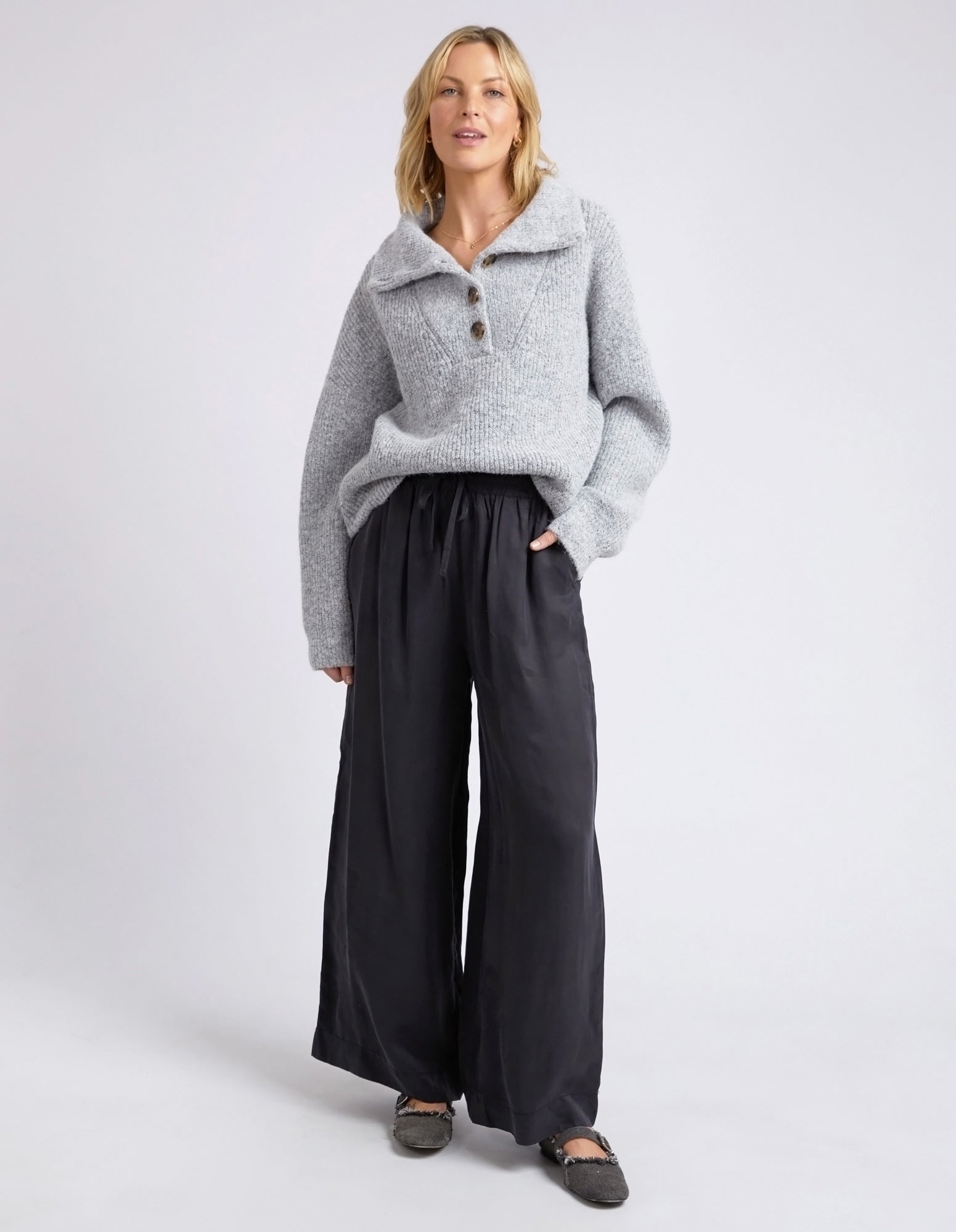 Callie Wide Leg Pant Black