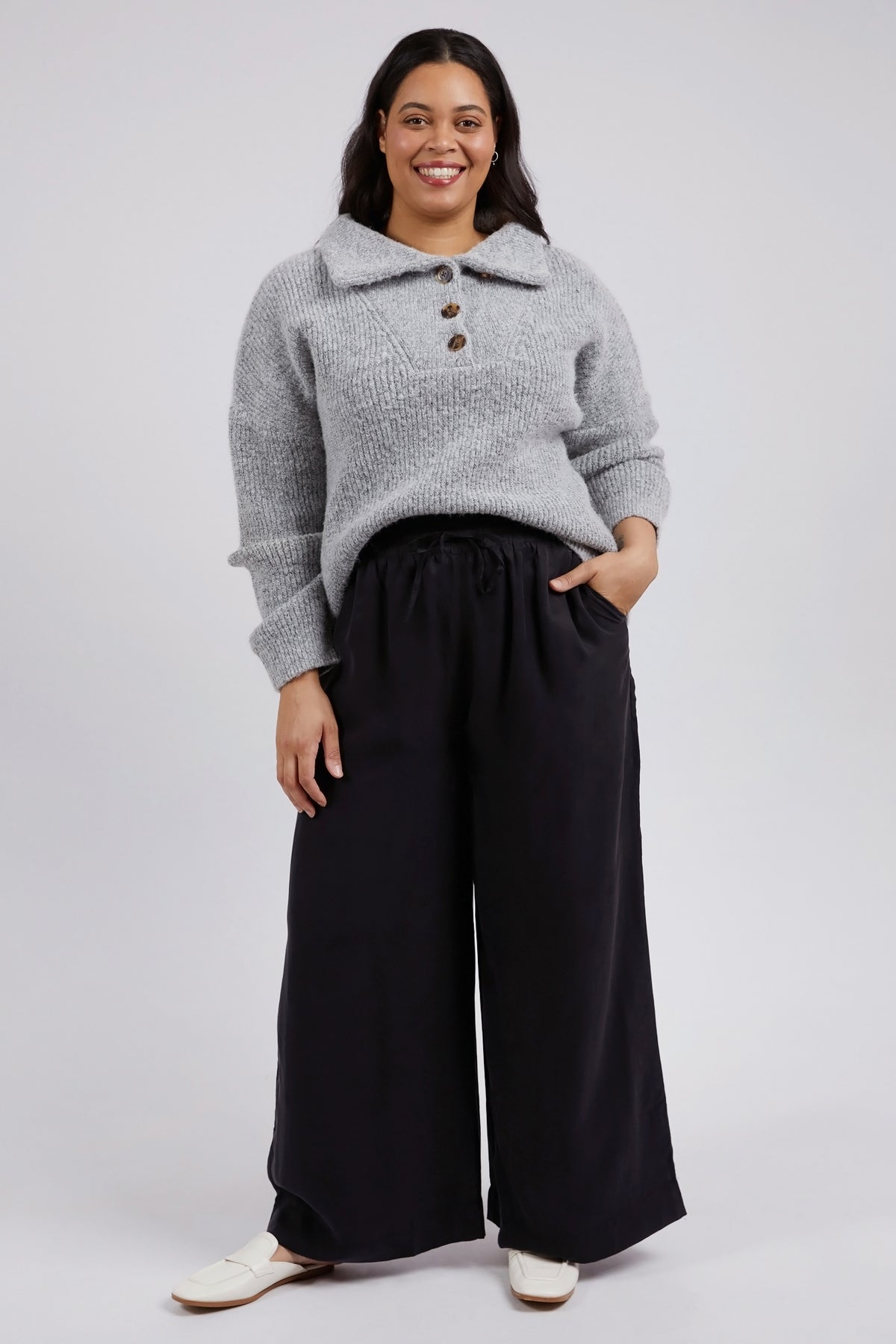 Callie Wide Leg Pant Black