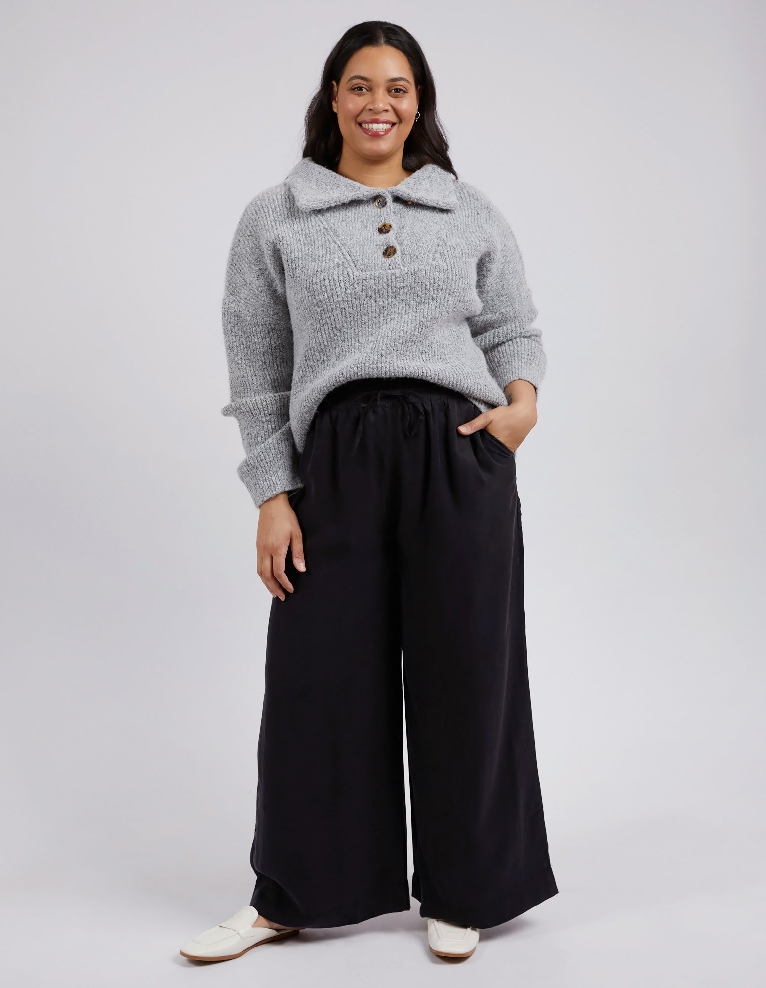 Callie Wide Leg Pant Black