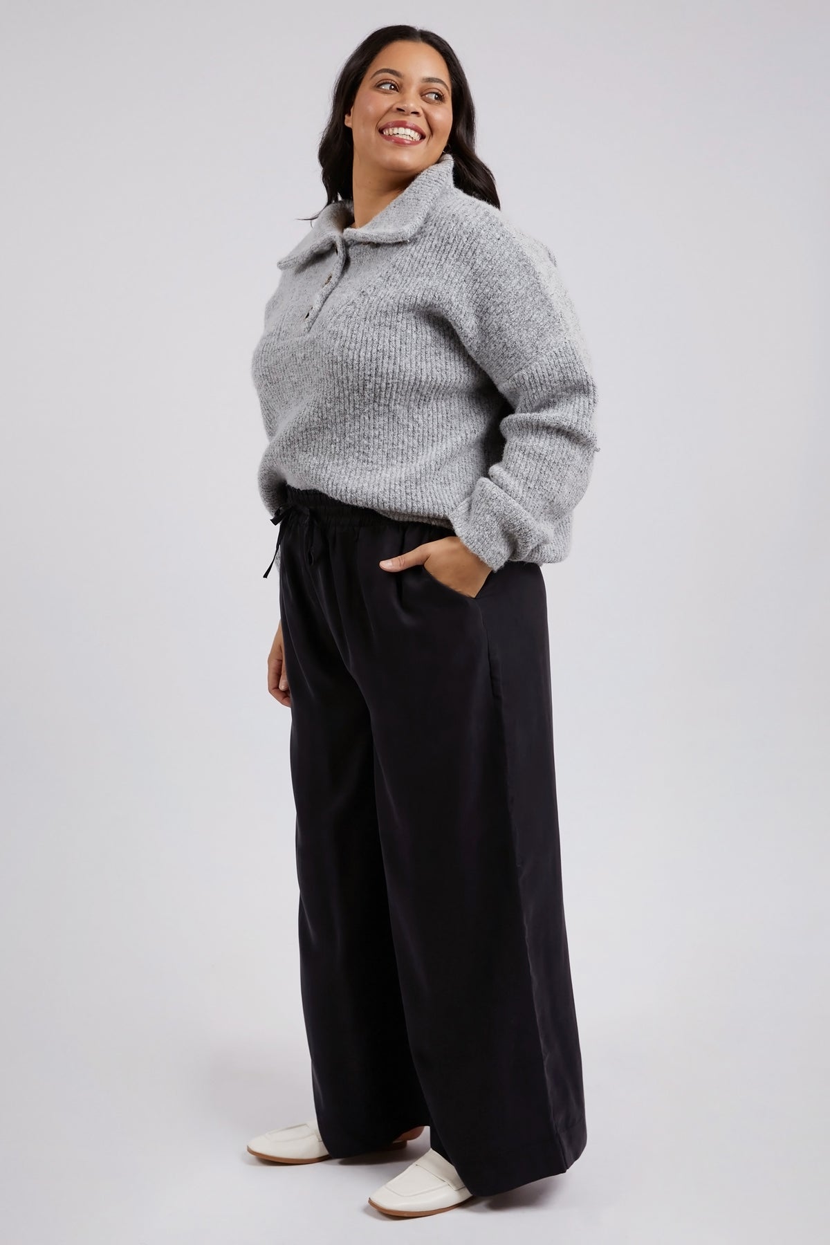 Callie Wide Leg Pant Black