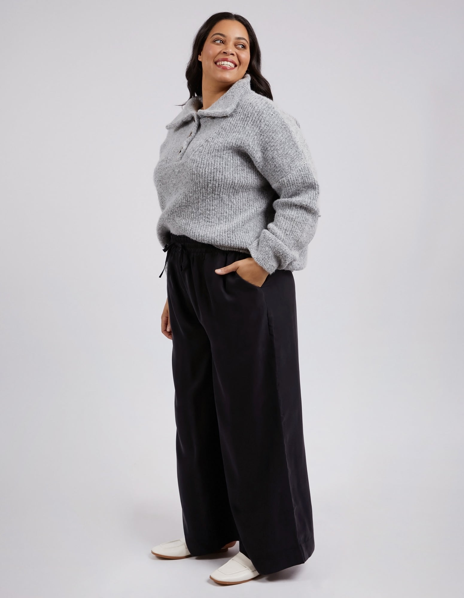 Callie Wide Leg Pant Black