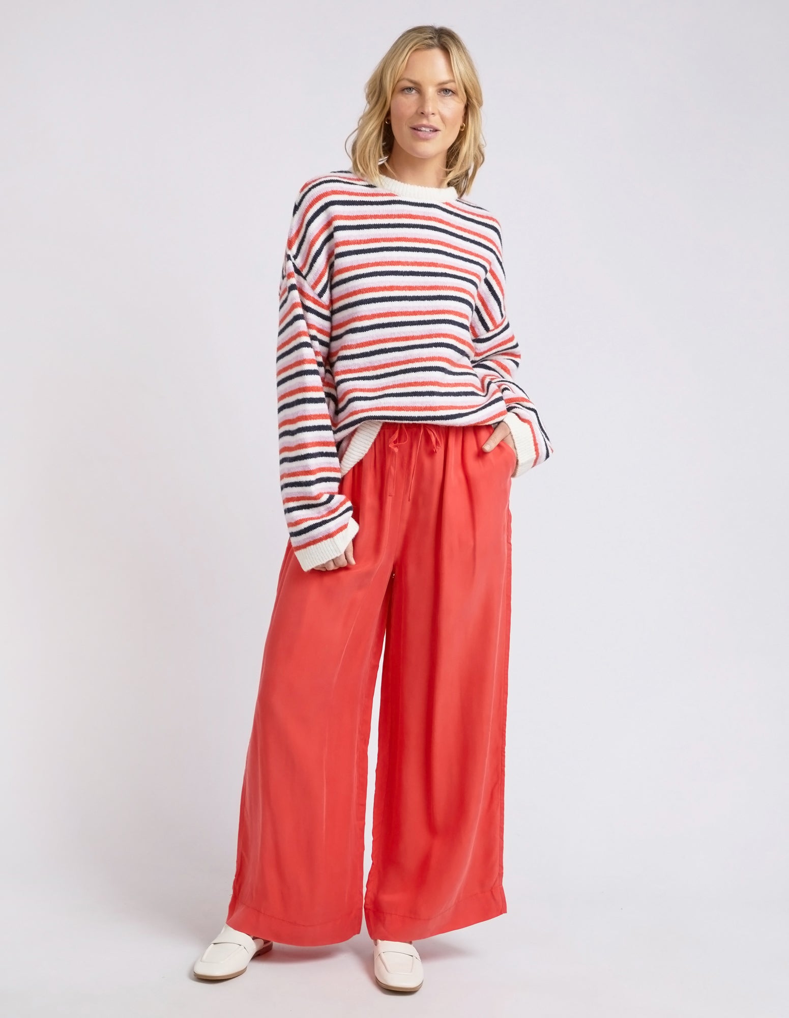 Callie Wide Leg Pant Tangello