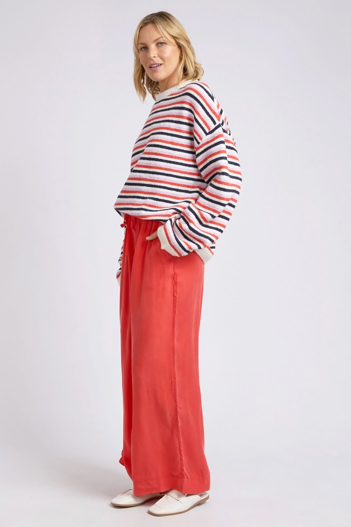 Callie Wide Leg Pant Tangello