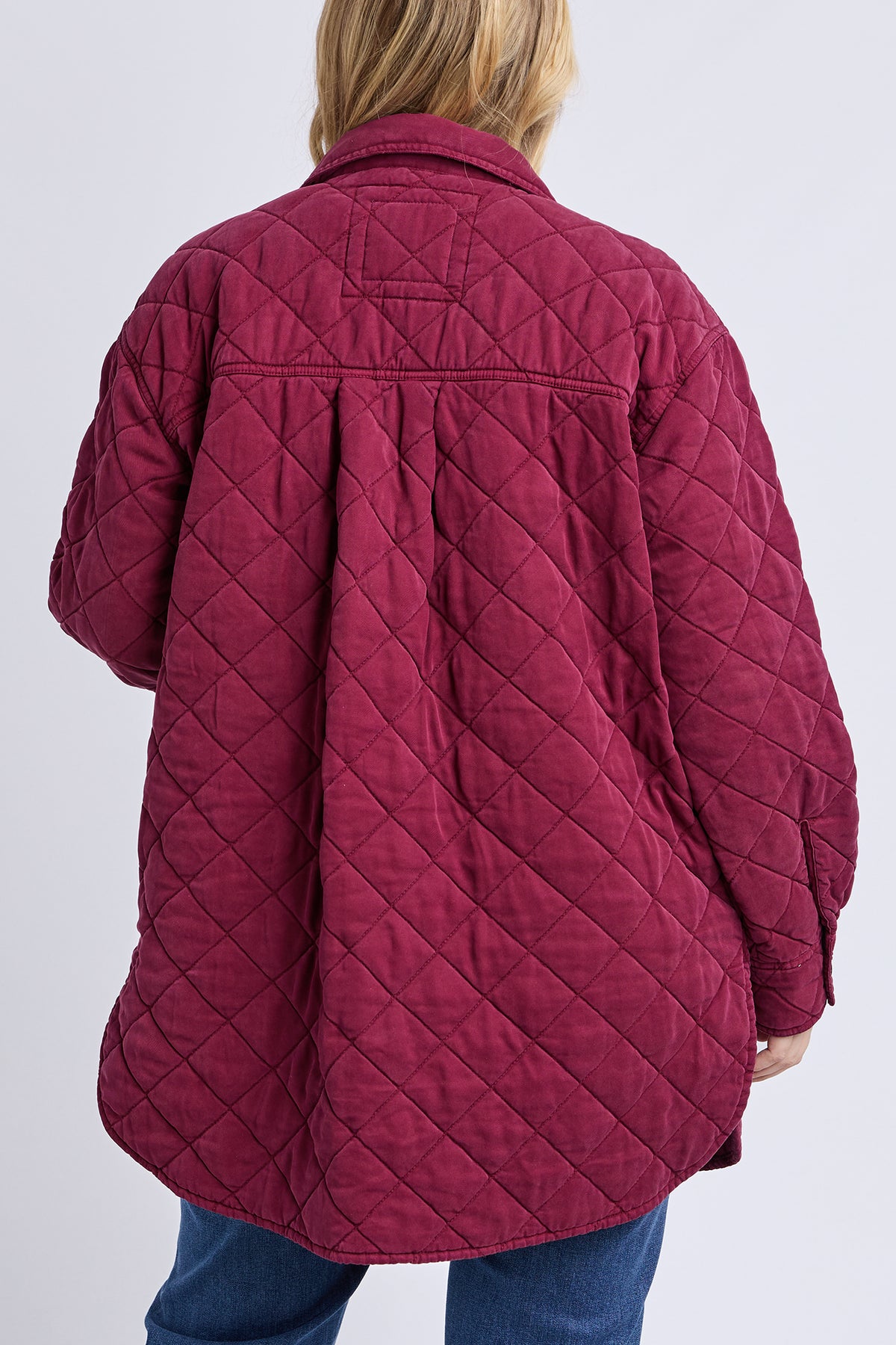 Katie Quilted Shacket Plum