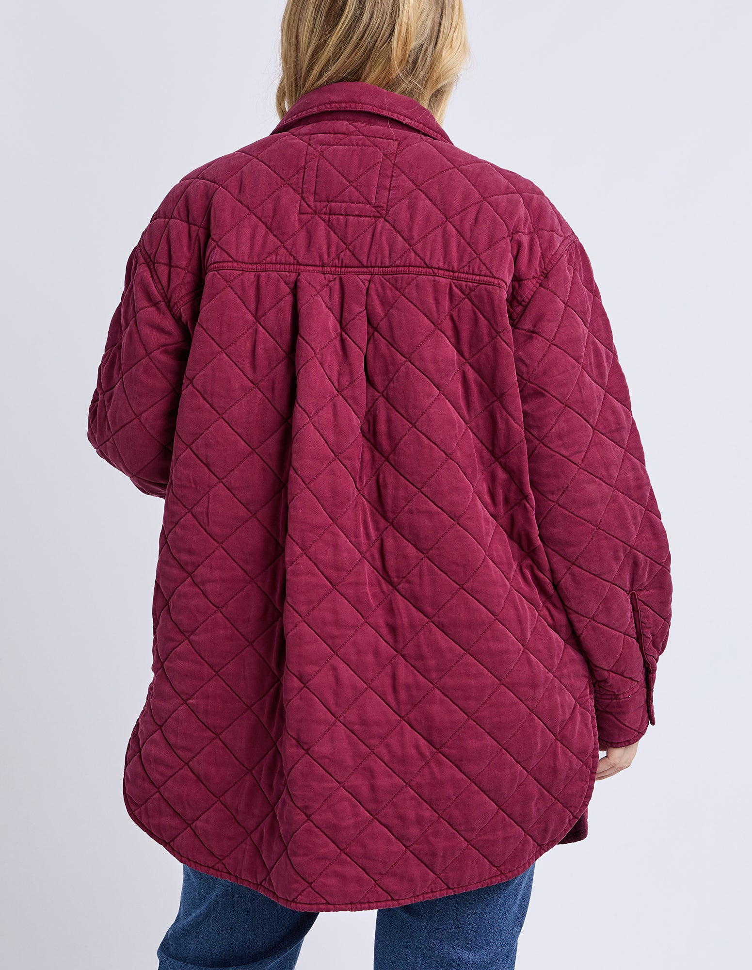 Katie Quilted Shacket Plum