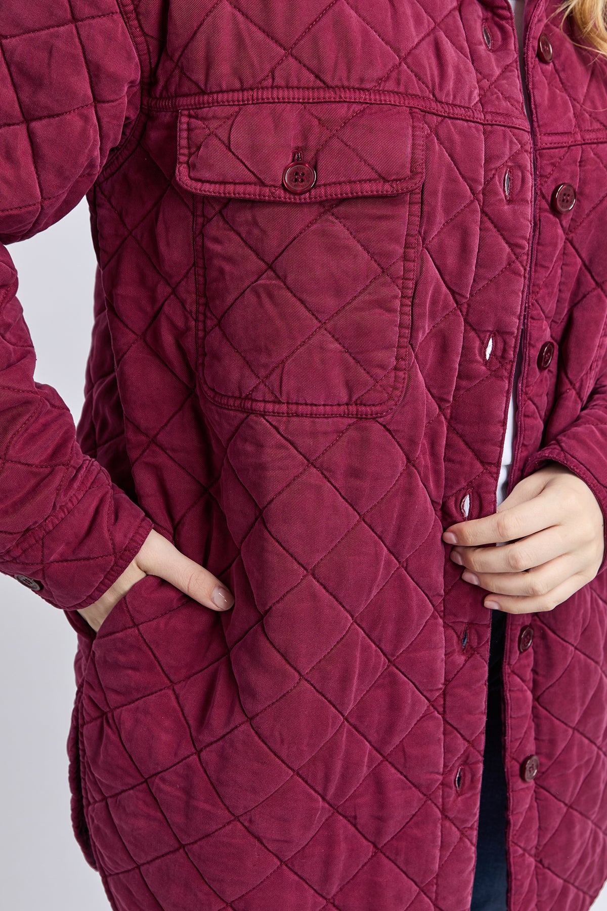 Katie Quilted Shacket Plum