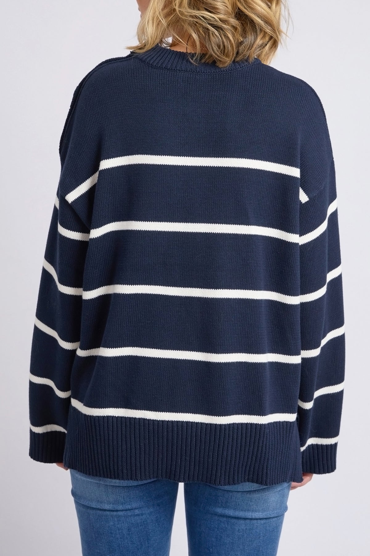 Iris Knit Navy & White Stripe