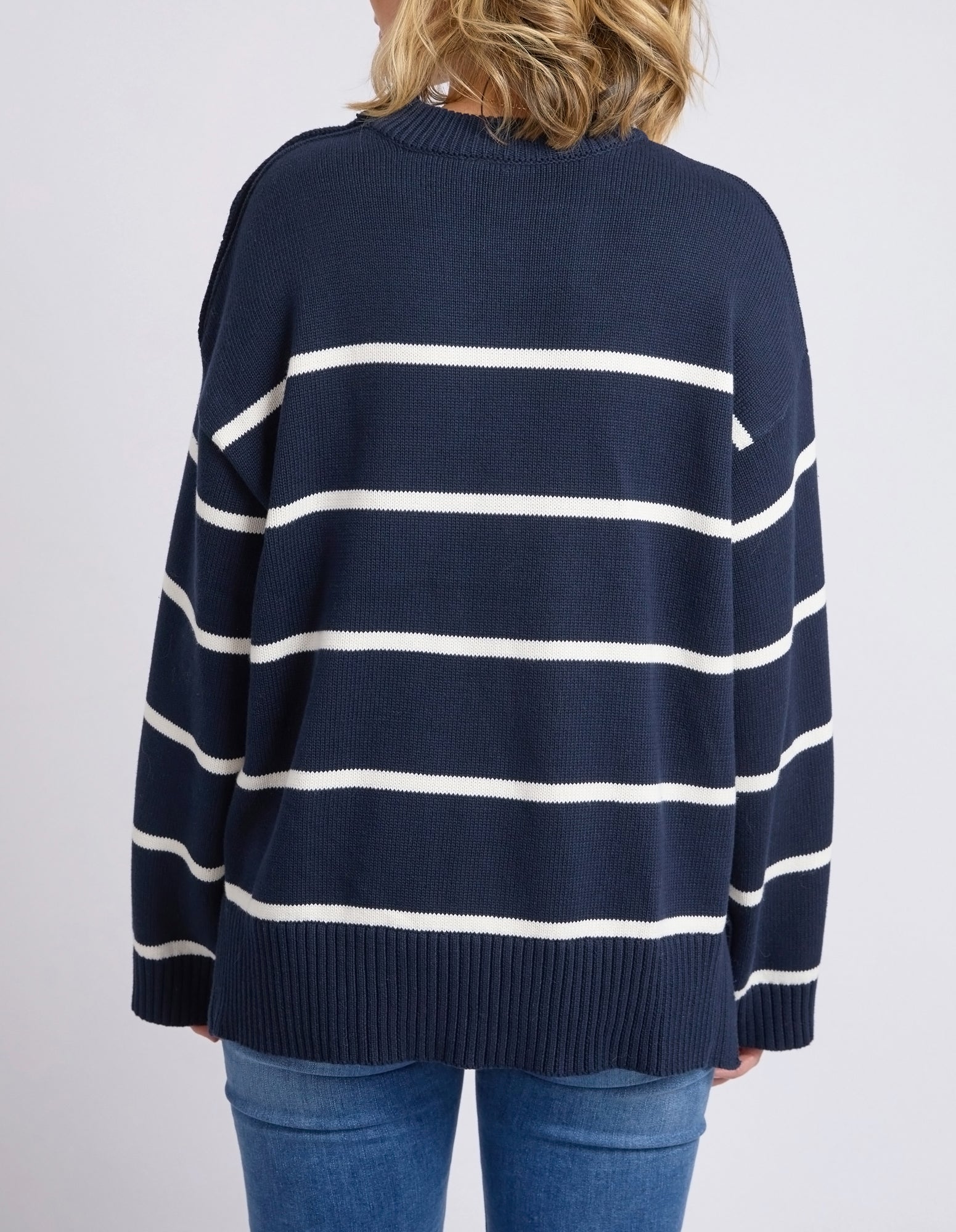 Iris Knit Navy & White Stripe