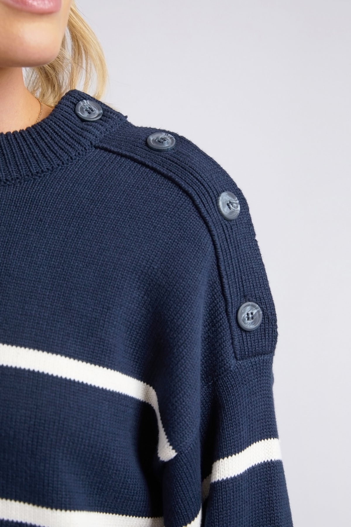 Iris Knit Navy & White Stripe