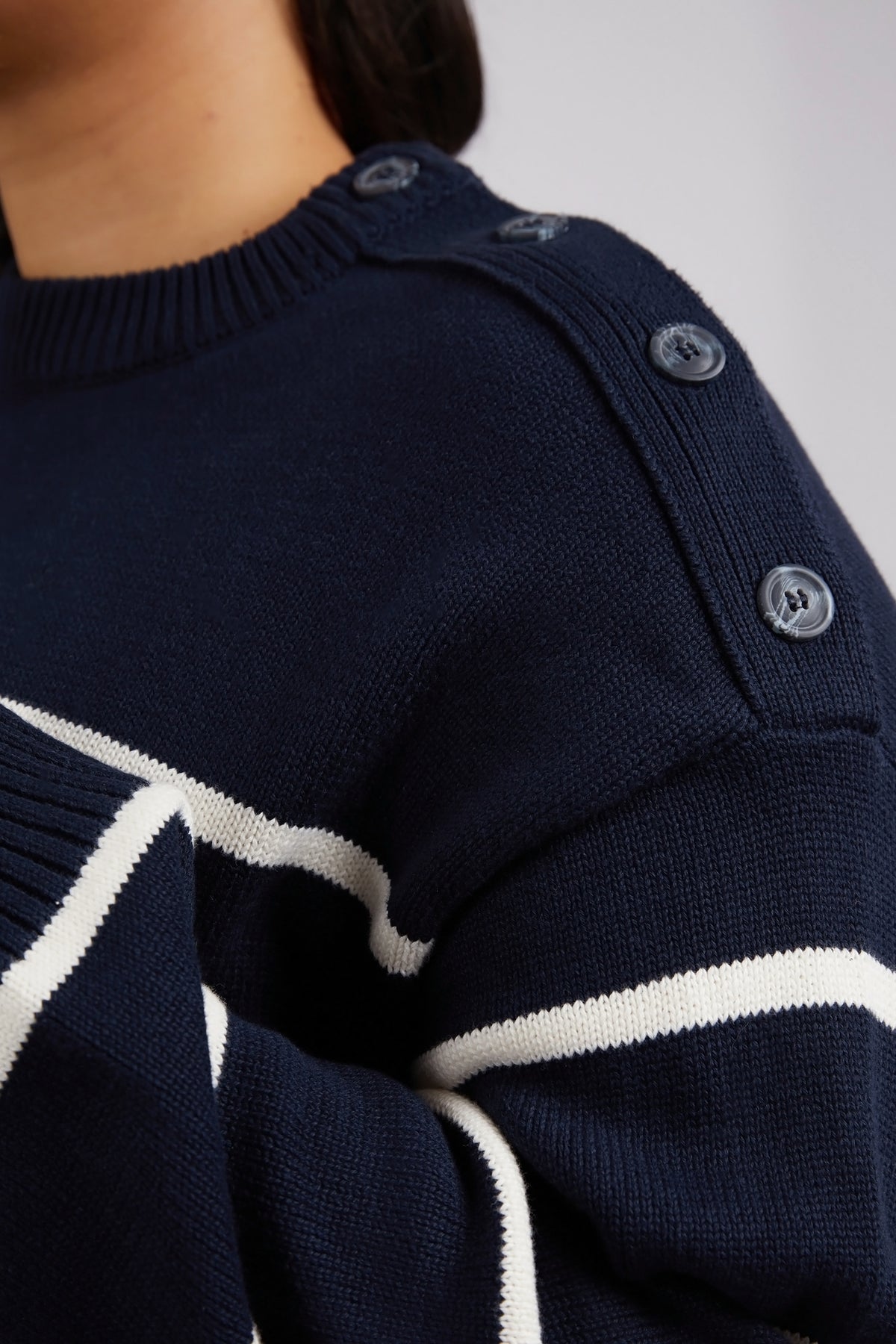 Iris Knit Navy & White Stripe