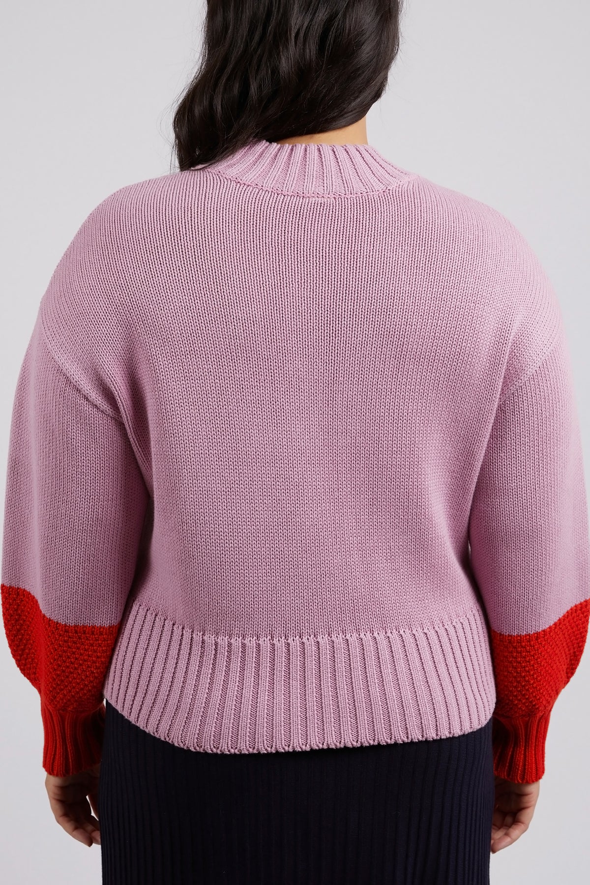 Louie Mock Neck Knit Peony Pink & Tangello