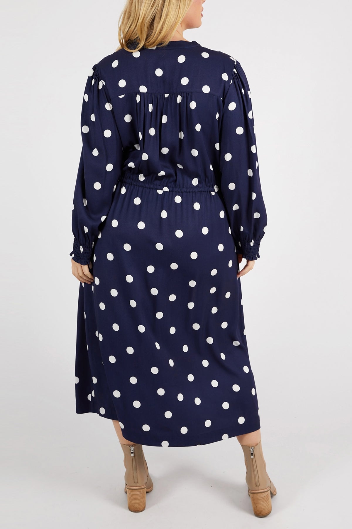 Dottie Dress Navy Spot Print