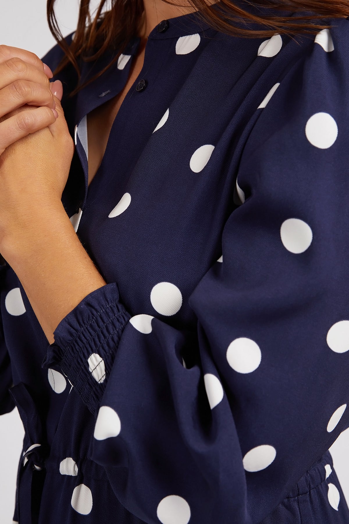 Dottie Dress Navy Spot Print