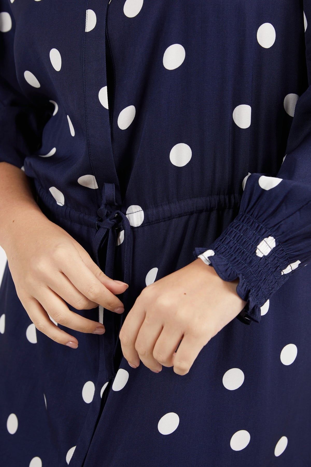 Dottie Dress Navy Spot Print