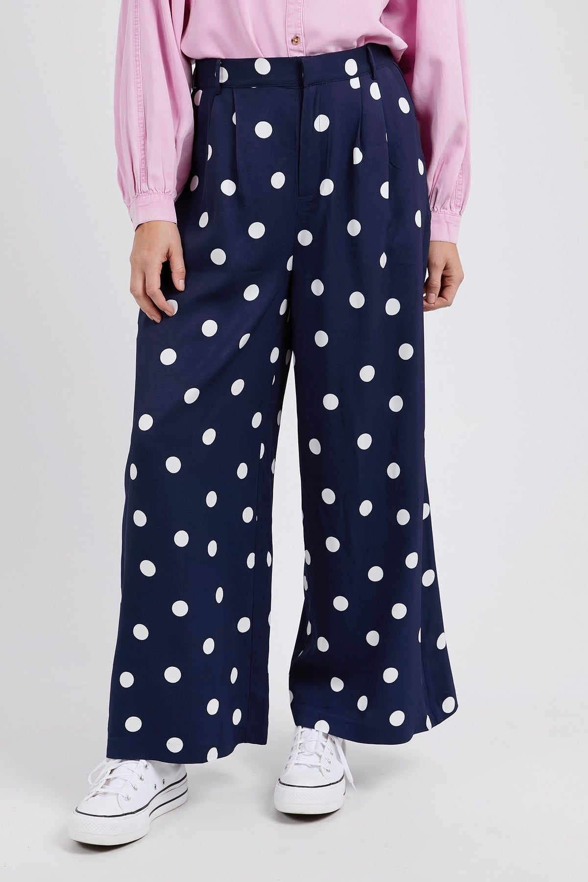 Dottie Pants Navy Spot Print