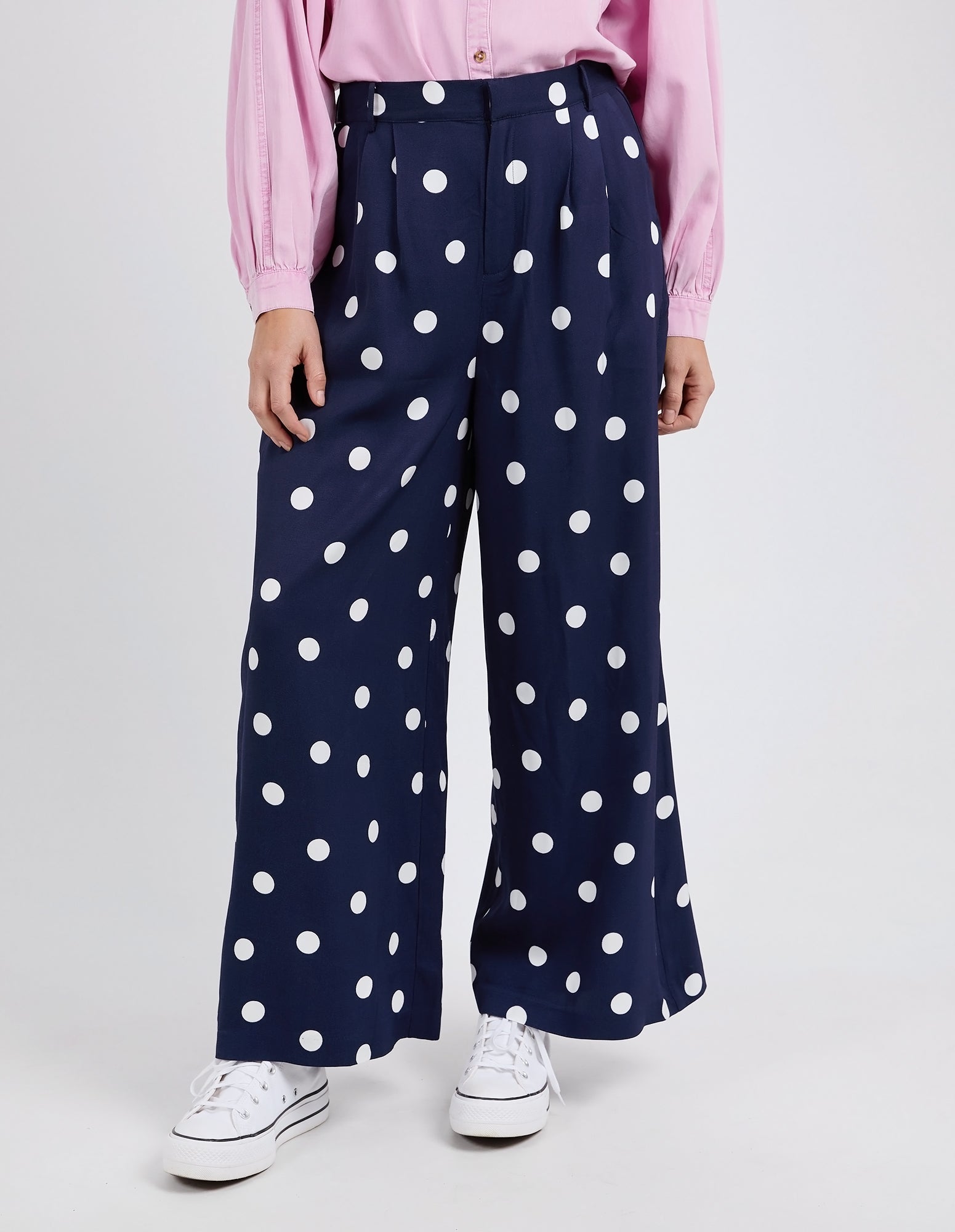 Dottie Pants Navy Spot Print