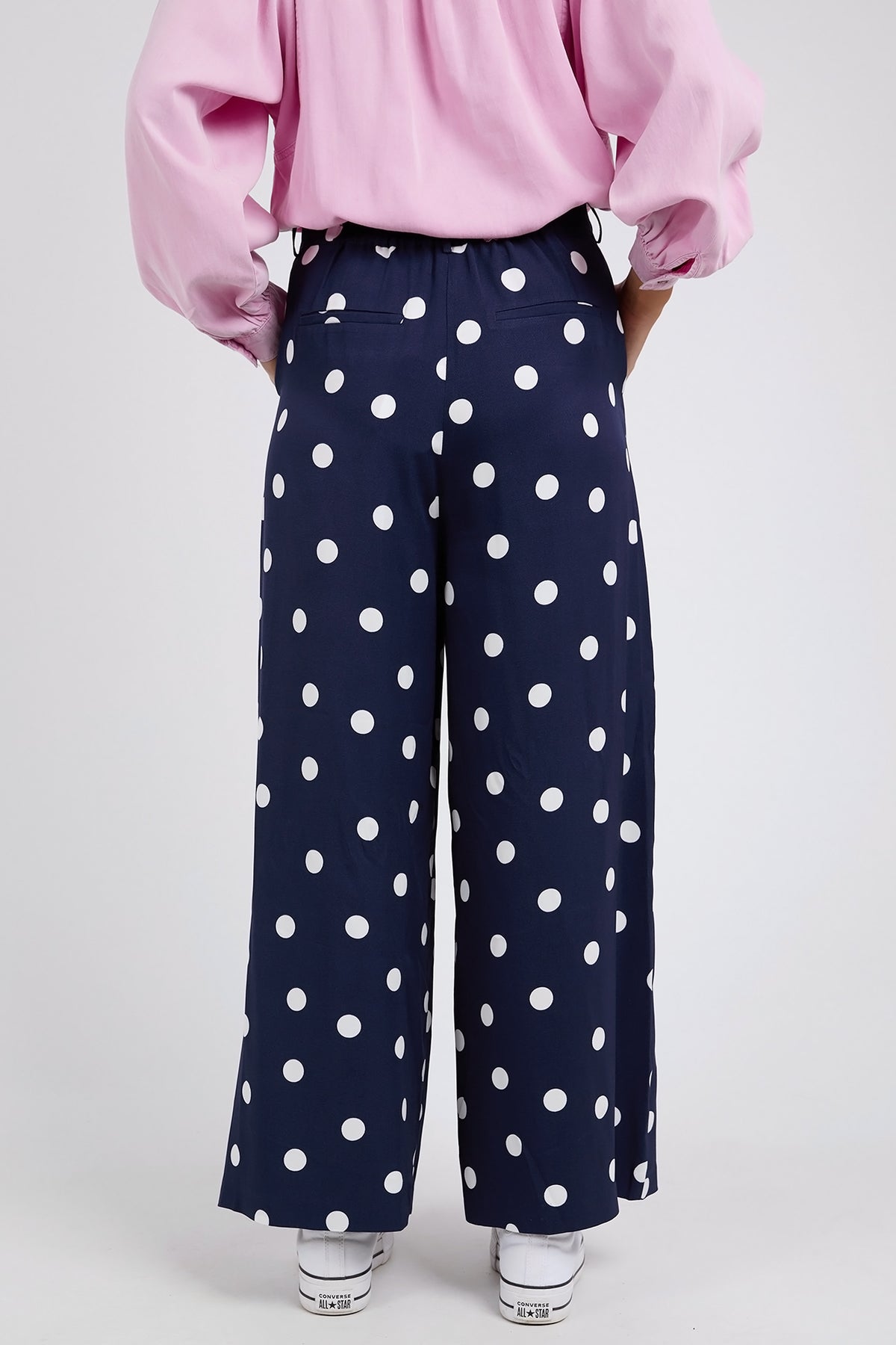 Dottie Pants Navy Spot Print