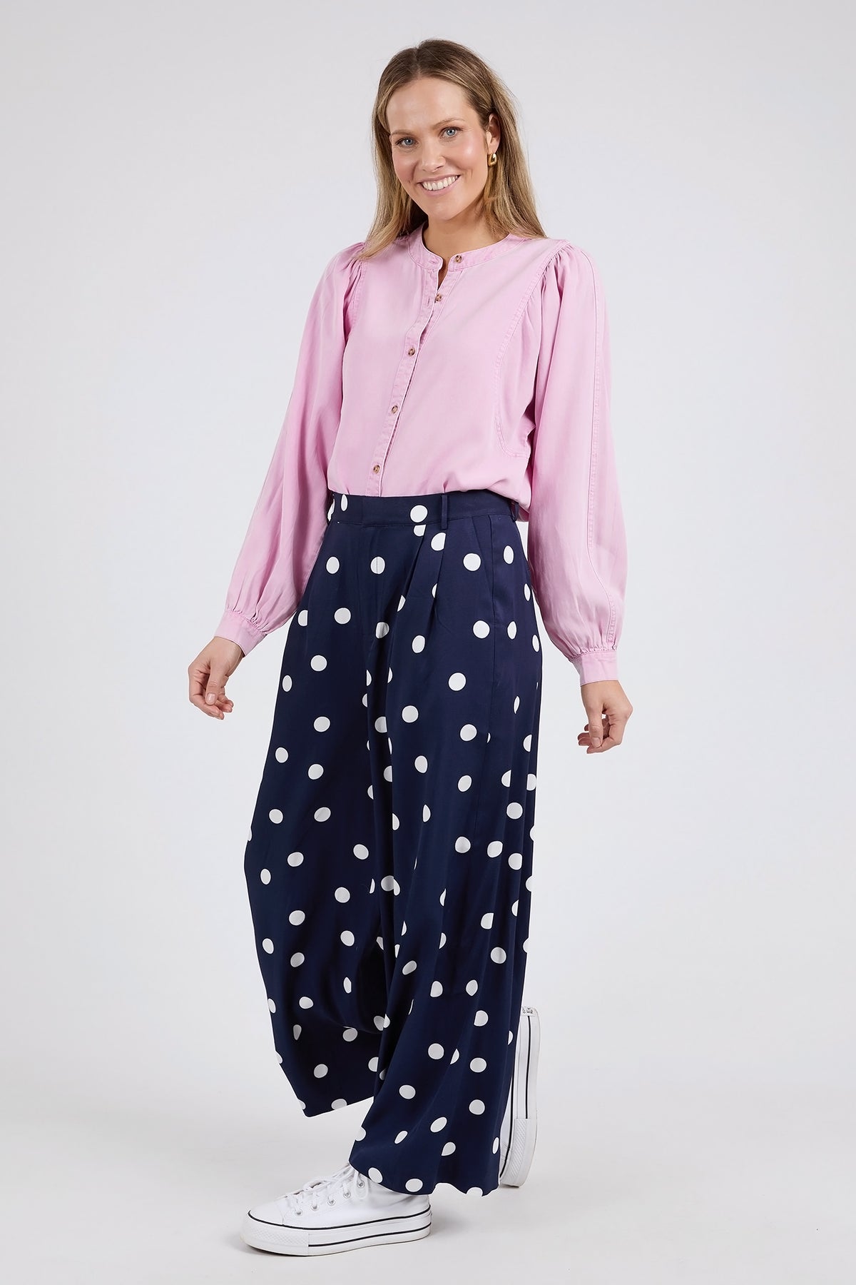 Dottie Pants Navy Spot Print