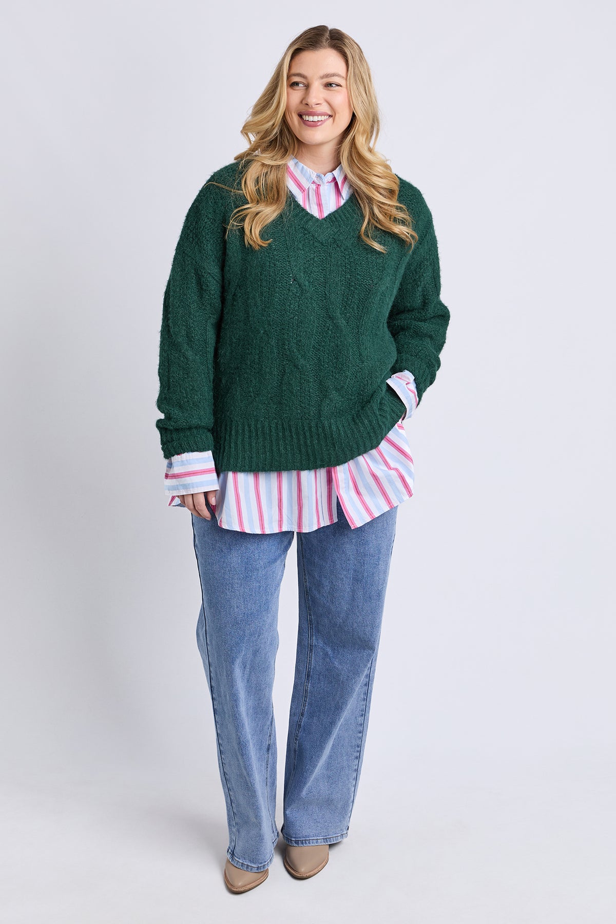 Tallulah Cable Knit Dark Green