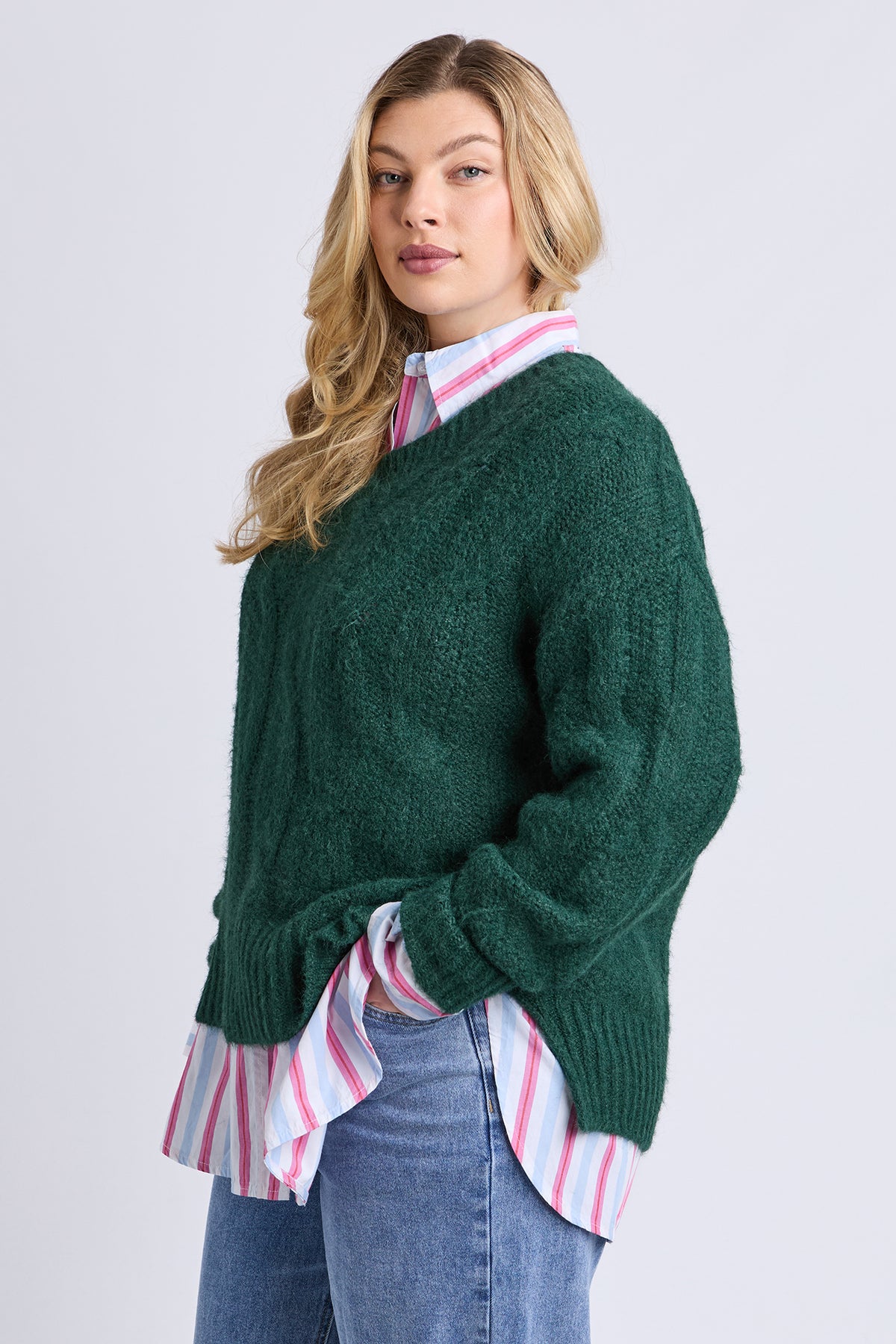 Tallulah Cable Knit Dark Green