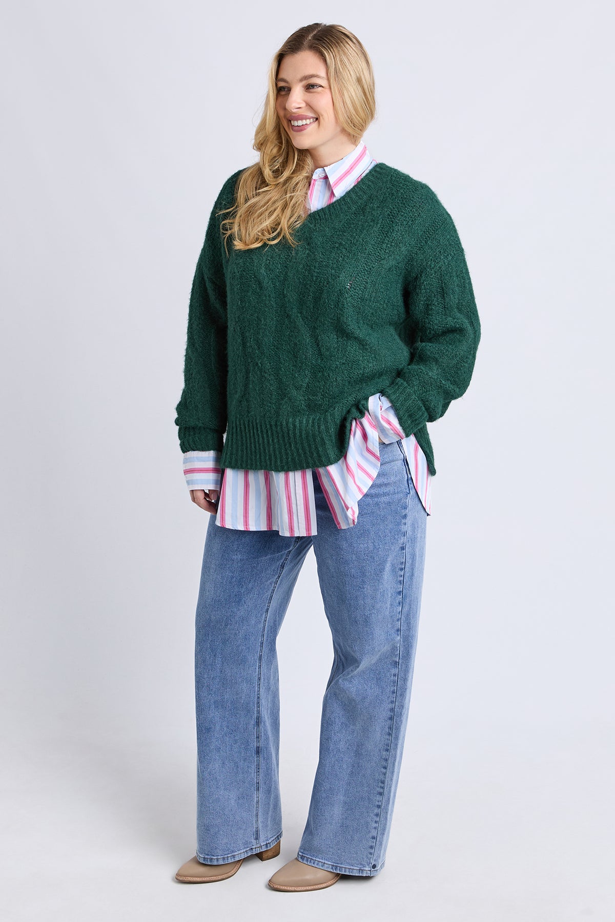 Tallulah Cable Knit Dark Green