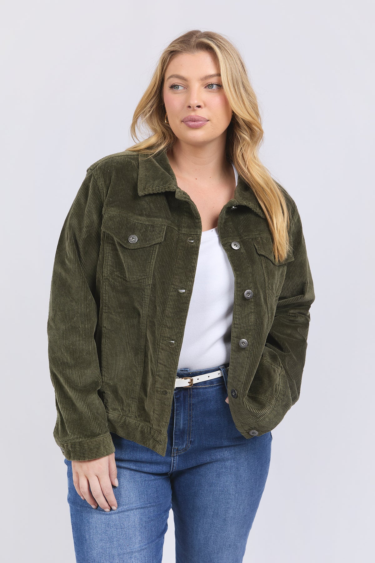 Fleur Cord Jacket Clover