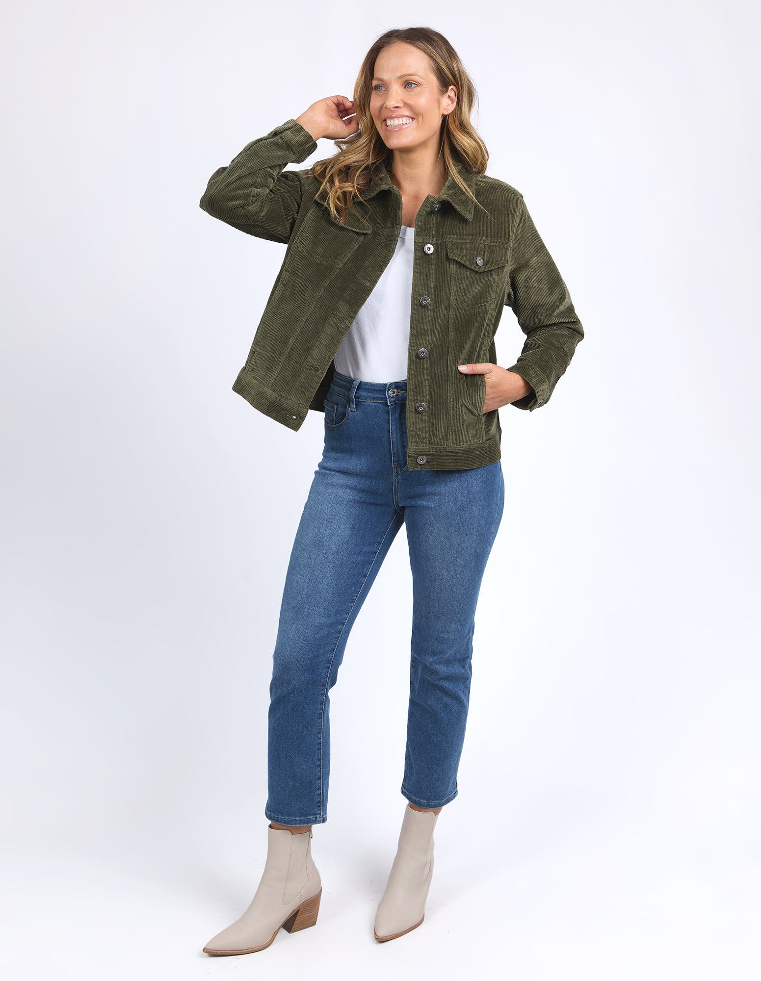 Fleur Cord Jacket Clover