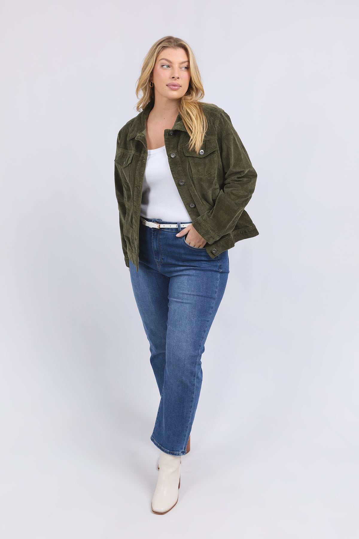 Fleur Cord Jacket Clover