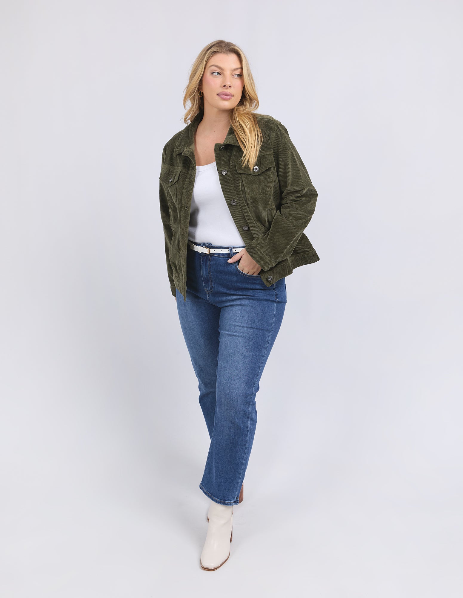 Fleur Cord Jacket Clover