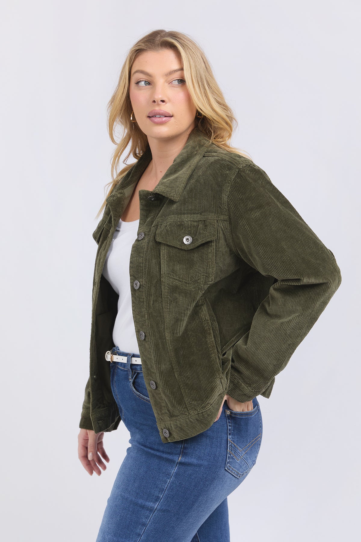 Fleur Cord Jacket Clover