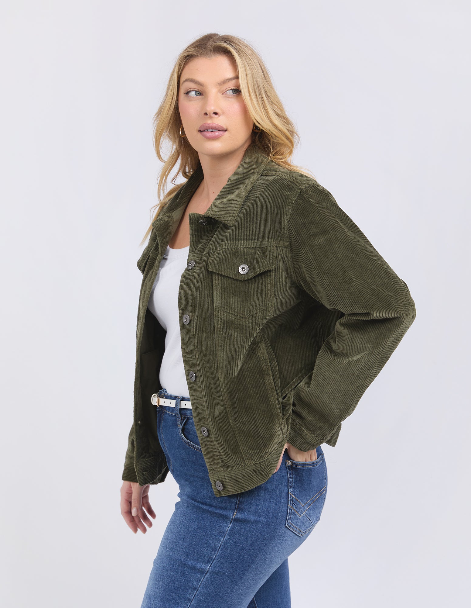 Fleur Cord Jacket Clover