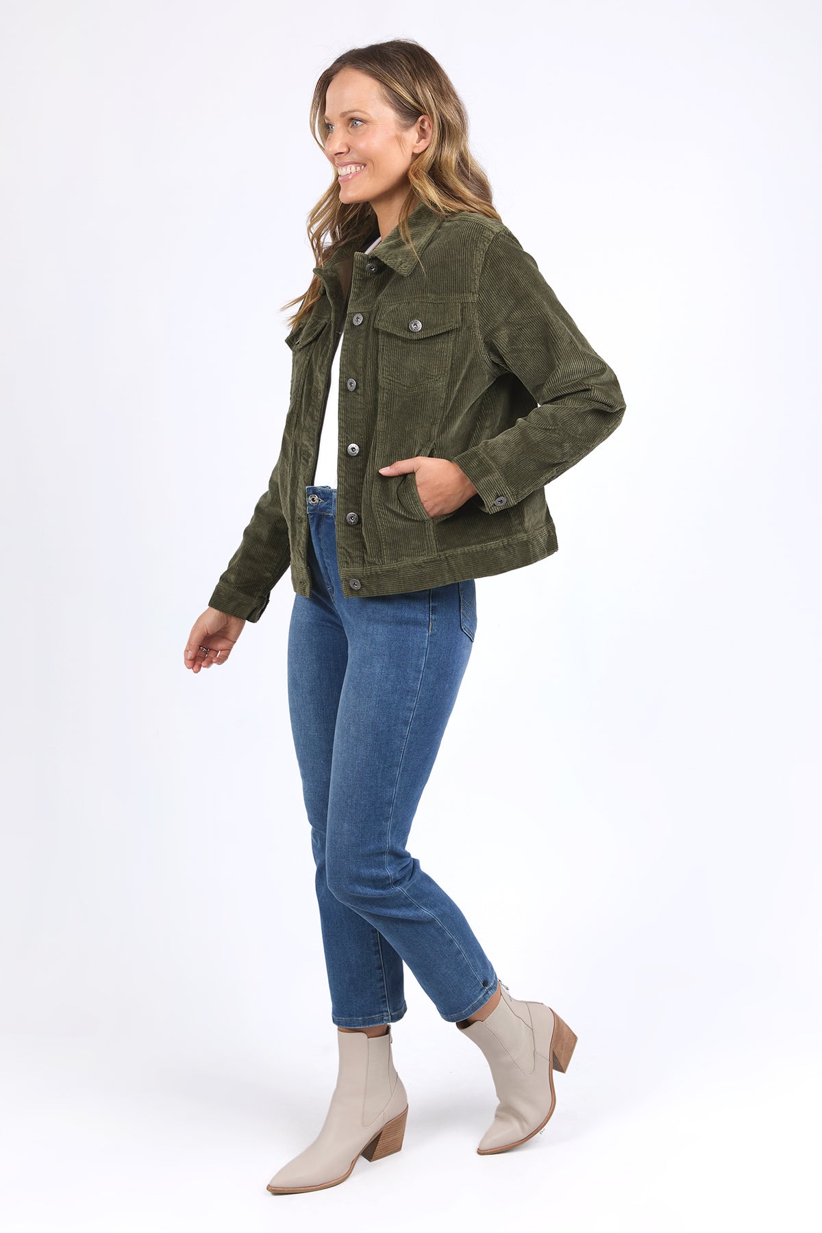 Fleur Cord Jacket Clover