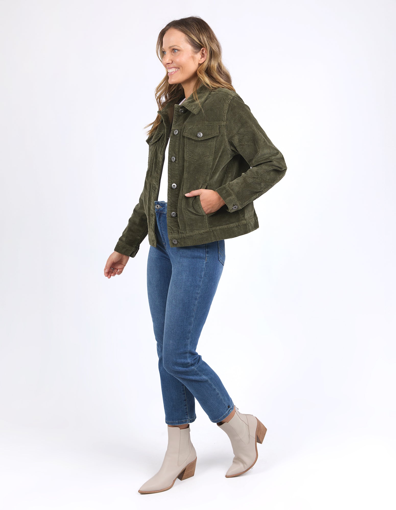 Fleur Cord Jacket Clover