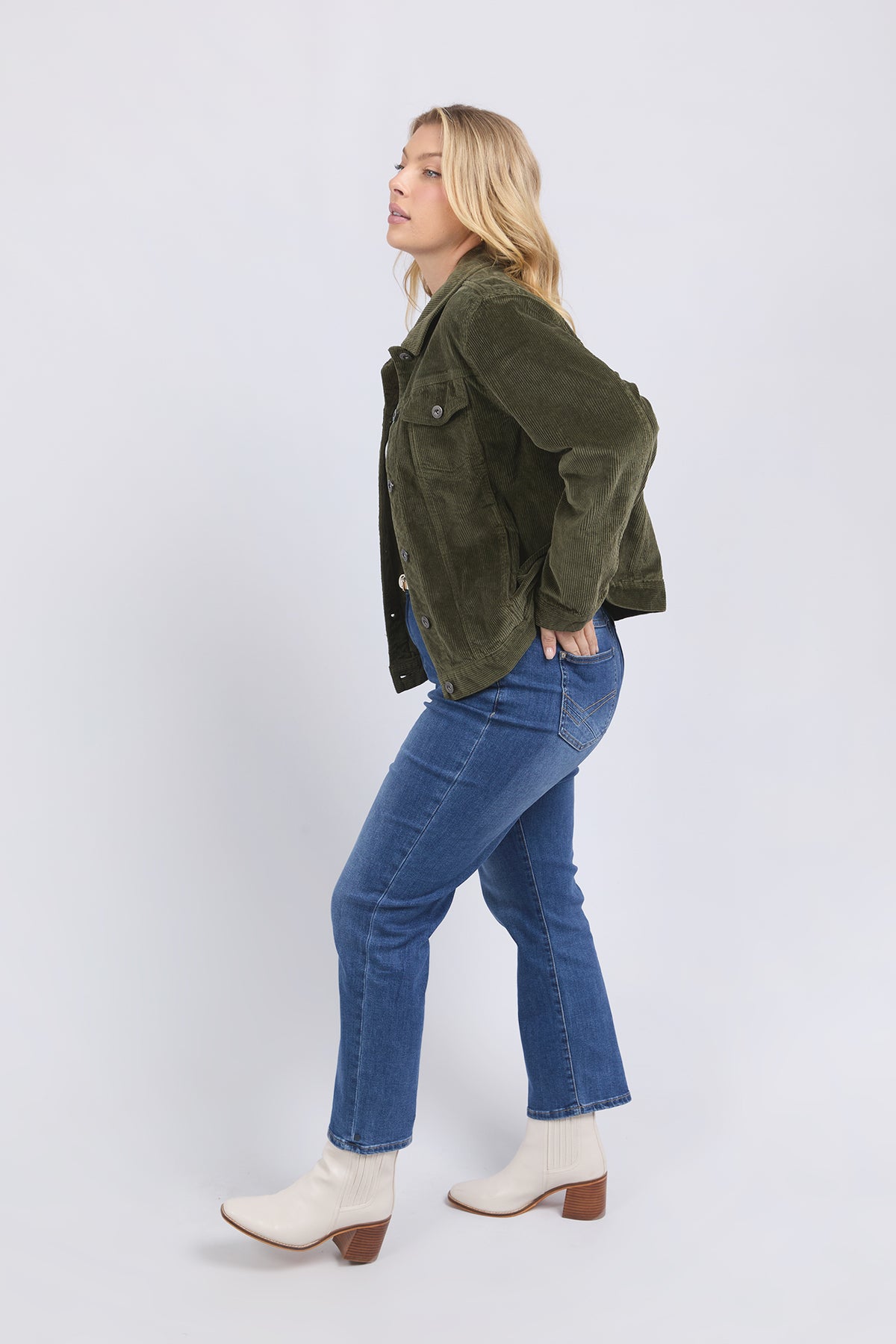 Fleur Cord Jacket Clover